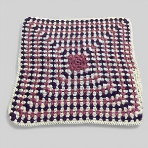 Vintage Stunning granny square handmade crochet small throw blanket cover